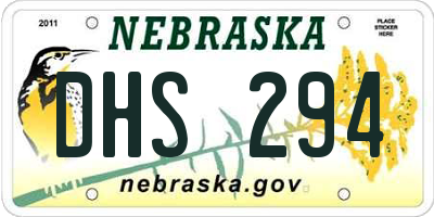 NE license plate DHS294