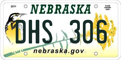 NE license plate DHS306