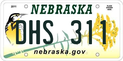 NE license plate DHS311