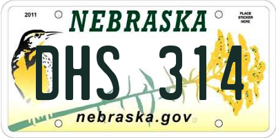 NE license plate DHS314
