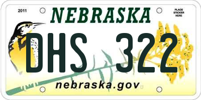NE license plate DHS322
