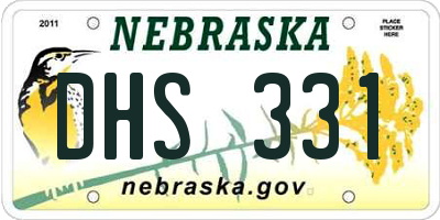 NE license plate DHS331