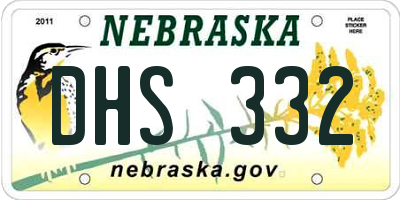 NE license plate DHS332