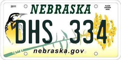 NE license plate DHS334