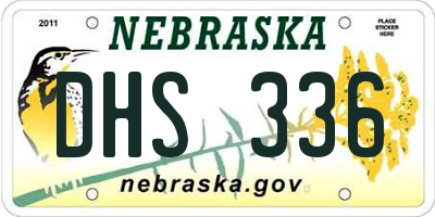 NE license plate DHS336