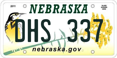 NE license plate DHS337