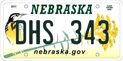 NE license plate DHS343