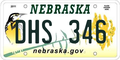NE license plate DHS346