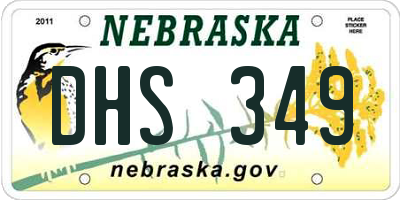 NE license plate DHS349