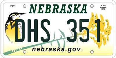 NE license plate DHS351