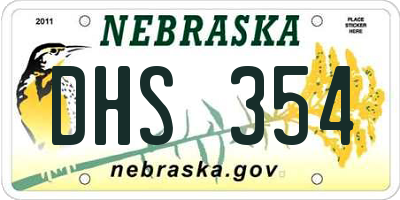NE license plate DHS354