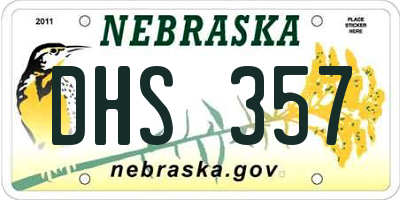 NE license plate DHS357