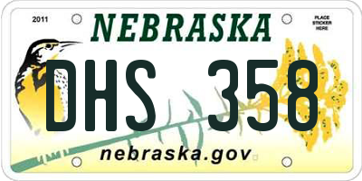 NE license plate DHS358
