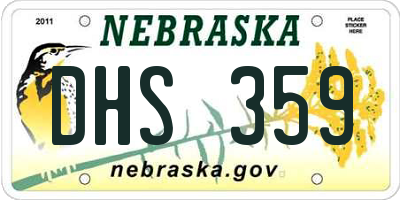 NE license plate DHS359