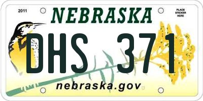 NE license plate DHS371