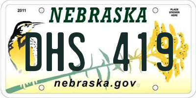 NE license plate DHS419