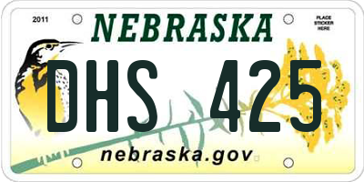 NE license plate DHS425