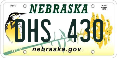 NE license plate DHS430