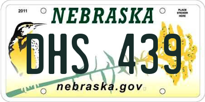 NE license plate DHS439