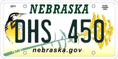 NE license plate DHS450