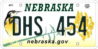 NE license plate DHS454