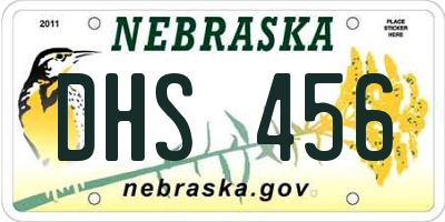 NE license plate DHS456