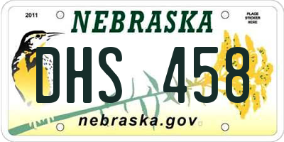 NE license plate DHS458