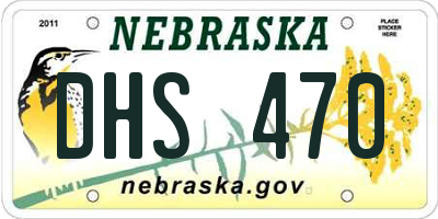 NE license plate DHS470