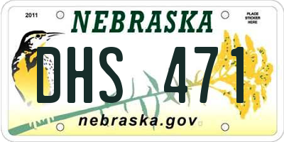 NE license plate DHS471