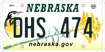 NE license plate DHS474