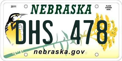 NE license plate DHS478