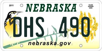 NE license plate DHS490