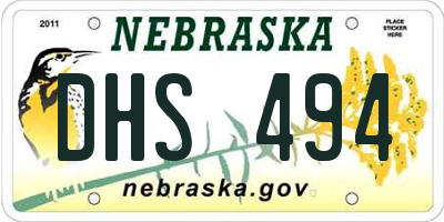 NE license plate DHS494