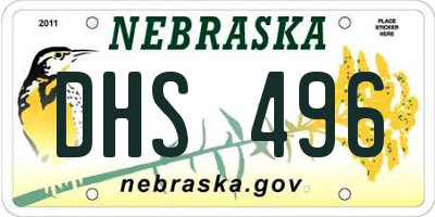 NE license plate DHS496