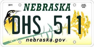 NE license plate DHS511