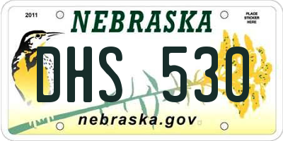 NE license plate DHS530