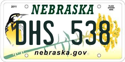 NE license plate DHS538