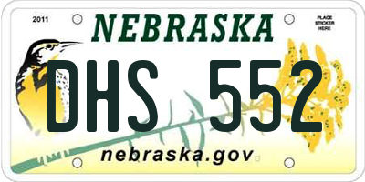 NE license plate DHS552