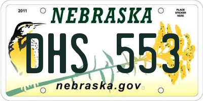 NE license plate DHS553