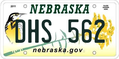 NE license plate DHS562