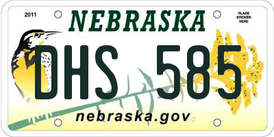 NE license plate DHS585