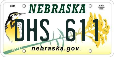 NE license plate DHS611