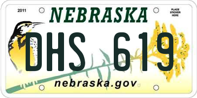 NE license plate DHS619