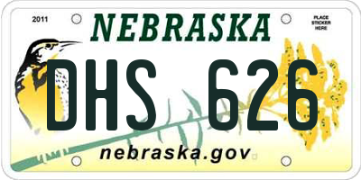 NE license plate DHS626
