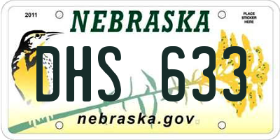 NE license plate DHS633