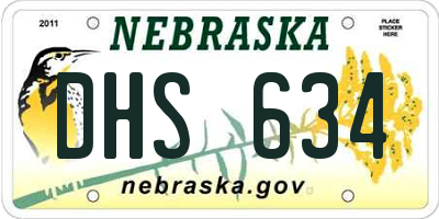 NE license plate DHS634