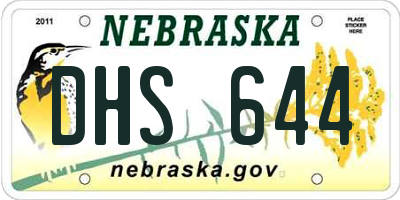 NE license plate DHS644