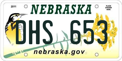 NE license plate DHS653