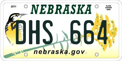 NE license plate DHS664