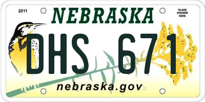 NE license plate DHS671